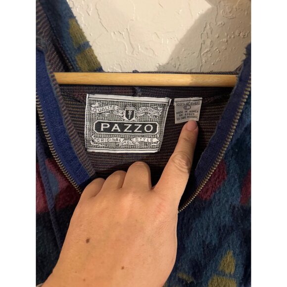 Pazzo 90’s Vintage Southwestern Western Cowboy Style Aztec Pullover Sweater - Picture 8 of 9